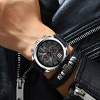 Curren 8324 Six-hand Leather Strap Waterproof Men Watch With Calendar, Black Shell Coffee, Black Shell Khaki, White Shell Black, White Shell White