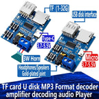 MP3 Lossless Decoder Board Decoder TF Card USB Flash Drive MP3 Decoding Player Module With Amplifier, Micro, Type-C