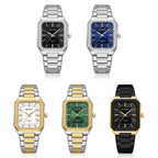 Curren 8457 Business Steel Strap Square Men Quartz Watch, White Shell Black, White Shell Blue, Golden White, Gold Green, Golden Shell Black Surface Black Belt