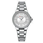 Curren 9091 Casual Steel Strap Waterproof Women's Watch, White Shell White, White Shell Pink, Rose Shell White, Golden Shell White, Rose Shell Blue