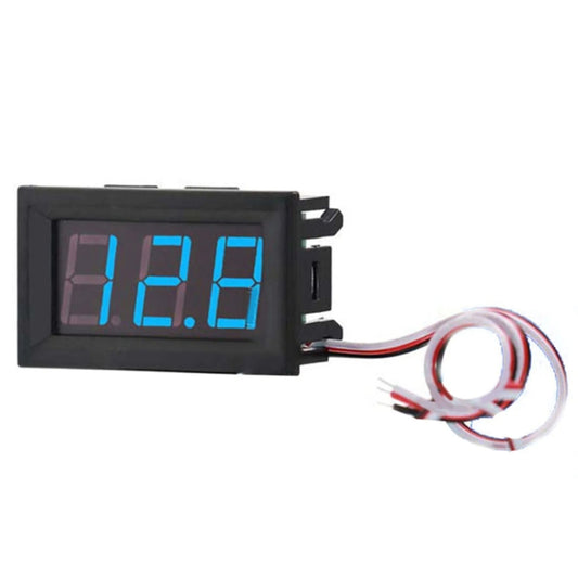 0V-30V 3 Wire DC Voltmeter Terminal 0.56 Inch LED Digital Voltmeter Accessories Reverse Connection Protection, Red, Blue, Green