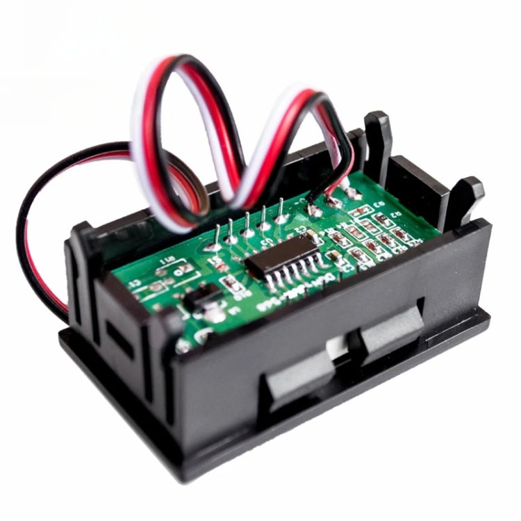 0V-30V 3 Wire DC Voltmeter Terminal 0.56 Inch LED Digital Voltmeter Accessories Reverse Connection Protection, Red, Blue, Green