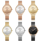Curren 9024 Casual Steel Strap Waterproof Women Quartz Watch, Rose Shell Black Surface, Gold Shell Gold Surface, Gold Shell White Surface, Rose Shell Rose Surface, Rose Shell White Surface, White Shell White Surface