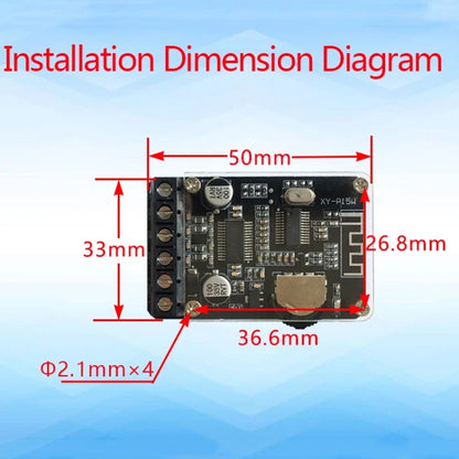 XY-P15W 10W/15W/20W Stereo Bluetooth Amplifier Board 12V/24V Digital Amplifier Module, Bare Plate, With Shell