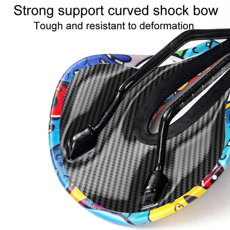 ENLEE E-ZD412 Bicycle Carbon Fiber Cushion Outdoor Riding Mountain Bike Saddle, Explosion, Skull, Camouflage, Devil, Graffiti, Donut
