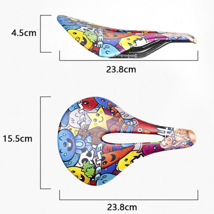 ENLEE E-ZD412 Bicycle Carbon Fiber Cushion Outdoor Riding Mountain Bike Saddle, Explosion, Skull, Camouflage, Devil, Graffiti, Donut