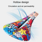 ENLEE E-ZD412 Bicycle Carbon Fiber Cushion Outdoor Riding Mountain Bike Saddle, Explosion, Skull, Camouflage, Devil, Graffiti, Donut