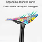 ENLEE E-ZD412 Bicycle Carbon Fiber Cushion Outdoor Riding Mountain Bike Saddle, Explosion, Skull, Camouflage, Devil, Graffiti, Donut