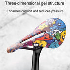 ENLEE E-ZD412 Bicycle Carbon Fiber Cushion Outdoor Riding Mountain Bike Saddle, Explosion, Skull, Camouflage, Devil, Graffiti, Donut