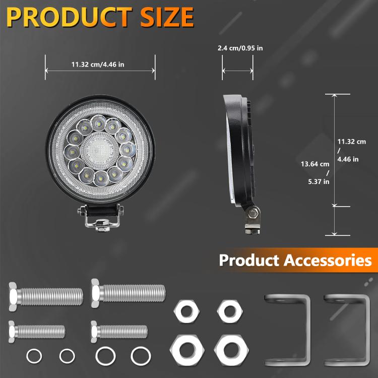 4 Inch Round Mixed Luminous Double-Circle Angel Eye Work Light, D0102