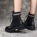 Women Fall And Winter Martin Boots England Style Thick Bottom Short Boots, 35, 36, 37, 38, 39, 40