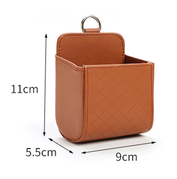 Car Air Outlet Leather Multifunctional Mobile Phone Card Hanging Storage Box, Black, Gray, Brown, Beige