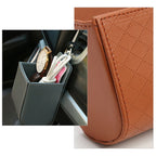 Car Air Outlet Leather Multifunctional Mobile Phone Card Hanging Storage Box, Black, Gray, Brown, Beige