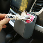 Car Air Outlet Leather Multifunctional Mobile Phone Card Hanging Storage Box, Black, Gray, Brown, Beige