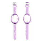 For Tamagotchi UNI (2023) Pet Game Machine Silicone Integrated Watch Strap Protective Case, Transparent Blue, Transparent, Transparent Pink