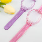 For Tamagotchi UNI (2023) Pet Game Machine Silicone Integrated Watch Strap Protective Case, Transparent Blue, Transparent, Transparent Pink
