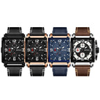 SANDA 5304 Quartz Men Watch Three Eyes Six Stitches Simple Calendar Waterproof Waist Watch