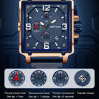 SANDA 5304 Quartz Men Watch Three Eyes Six Stitches Simple Calendar Waterproof Waist Watch