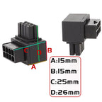 Motherboard CPU 8Pin Power Steering Connector Interface Steering Header 90 Degree Adaptor, Positive Bend A Type, Reverse Curve B Type