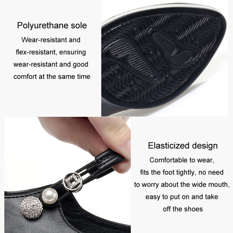 Women High Heels Comfortable Small Heel Temperament Waterproof Platform One Buckle Shoes, 34, 35, 36, 37, 38, 39, 40