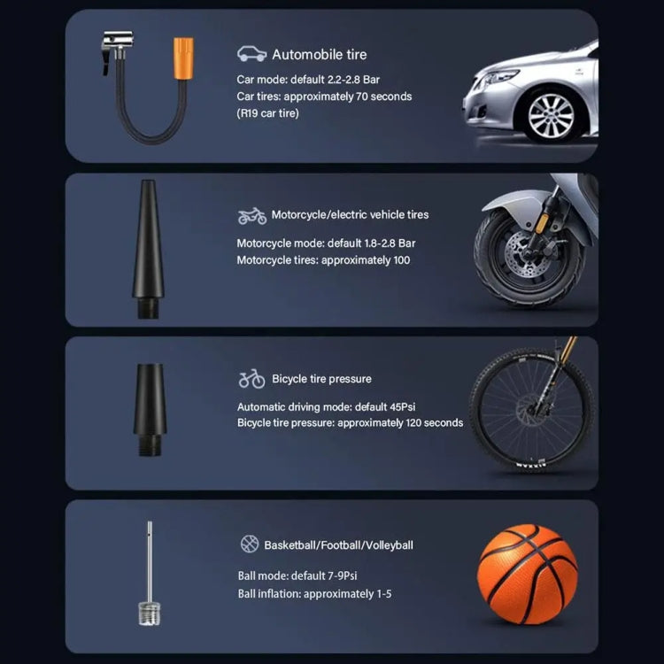 Car Portable Electric Tire Inflator Pump, Wired, Wireless Standard, Wireless Upgrade, Wireless Dual Use