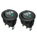 Round 3Pin Rocker Switch LED Light 12V Car Modification Reverse Sensor Switch, 2pcs KCD1-102N