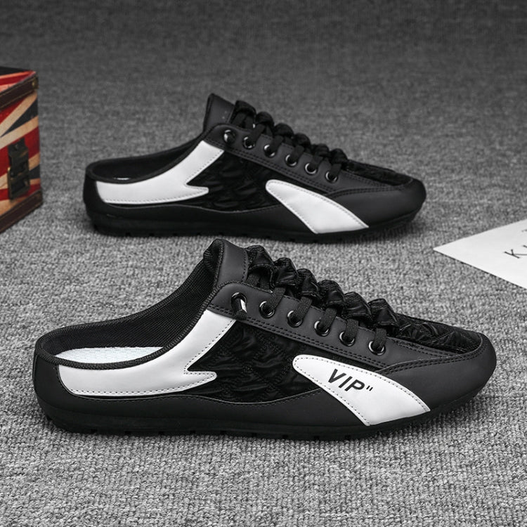 Men Wrap Toe Slippers Outer Wear Anti-Odor Driving No Heel Casual Shoes, 41, 42, 43, 44