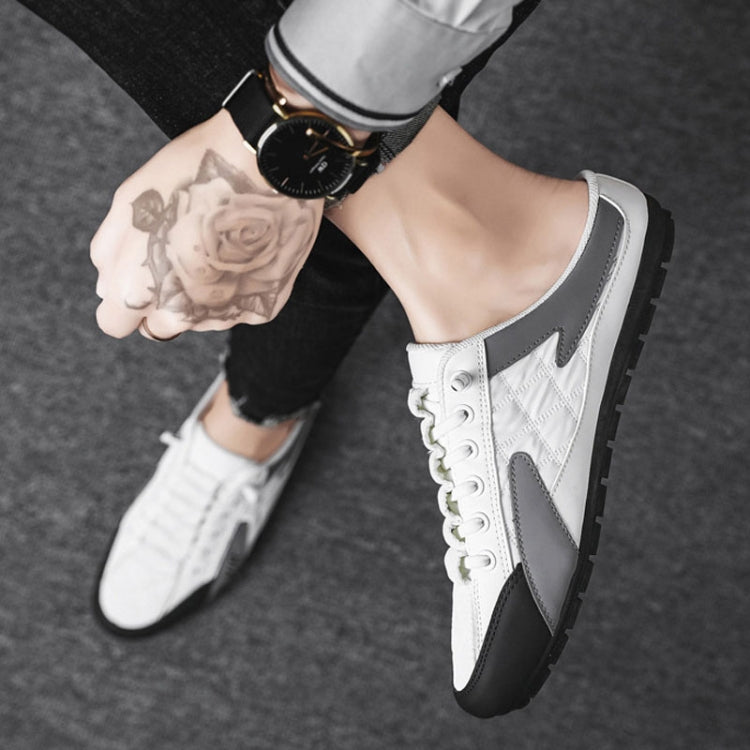 Men Wrap Toe Slippers Outer Wear Anti-Odor Driving No Heel Casual Shoes, 41, 42, 43, 44