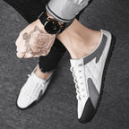 Men Wrap Toe Slippers Outer Wear Anti-Odor Driving No Heel Casual Shoes, 41, 42, 43, 44