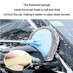 Car Chenille Curved Handle Telescopic Car Wash Soft Bristle Mop, Blue