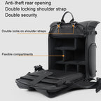 Cwatcun D113 Shoulder Leisure Camera Bag Waterproof High Capacity Outdoor Travel Photography Bag, Small Black, Large Black