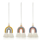 Hand-woven Wood Beads Cotton Rope Rainbow Car Aromatherapy Pendant