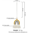Hand-woven Wood Beads Cotton Rope Rainbow Car Aromatherapy Pendant