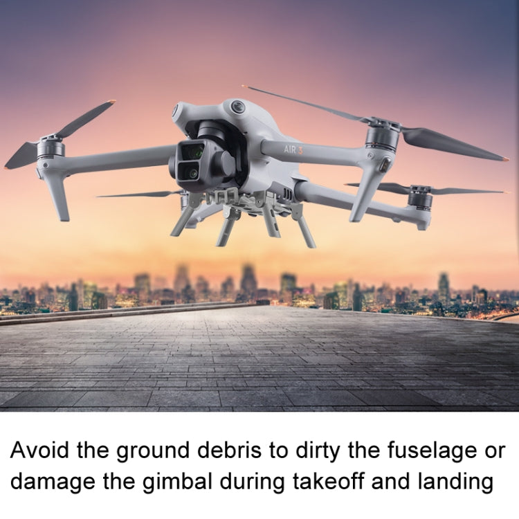 For DJI Air 3 Heightened Landing Gear Body Protection Fall and Crash Proof Folding Extension Kickstand, For DJI Air 3