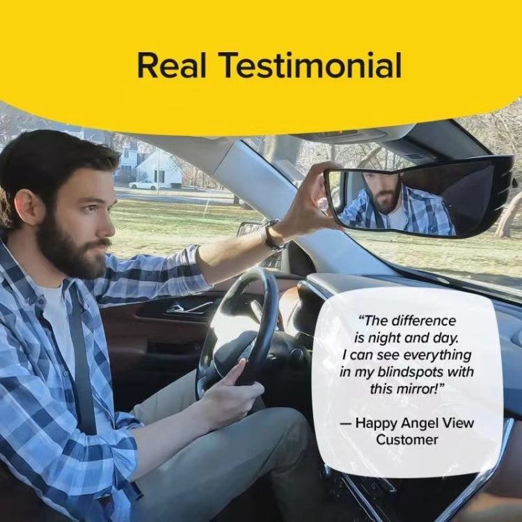 Wide-Angle Rearview Mirror Reduce Blind Spots Fits Most Cars SUVs, Wide-Angle