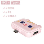 3 In 1 Type-C Docking Station USB Hub For iPad / Phone Docking Station, 3H HDMI+PD+USB3.0  White, 3C USB3.0+USB2.0 x 2 White, 3A USB3.0+USB2.0 x 2 White, 3H HDMI+PD+USB3.0 Pink, 3C USB3.0+USB2.0 x 2 Pink, 3A USB3.0+USB2.0 x 2 Pink