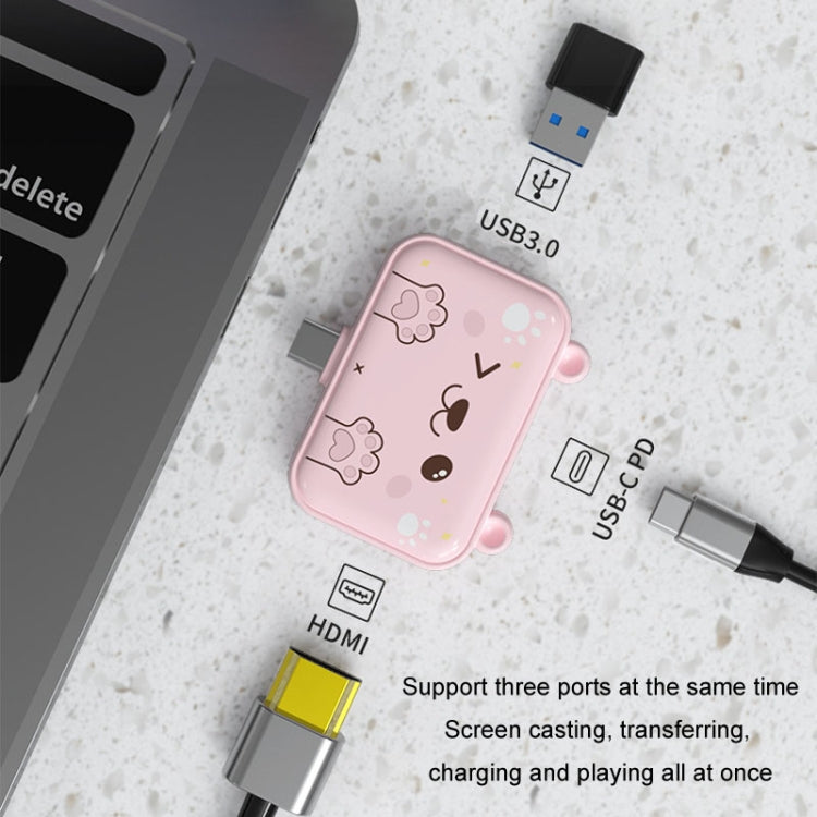 3 In 1 Type-C Docking Station USB Hub For iPad / Phone Docking Station, 3H HDMI+PD+USB3.0  White, 3C USB3.0+USB2.0 x 2 White, 3A USB3.0+USB2.0 x 2 White, 3H HDMI+PD+USB3.0 Pink, 3C USB3.0+USB2.0 x 2 Pink, 3A USB3.0+USB2.0 x 2 Pink