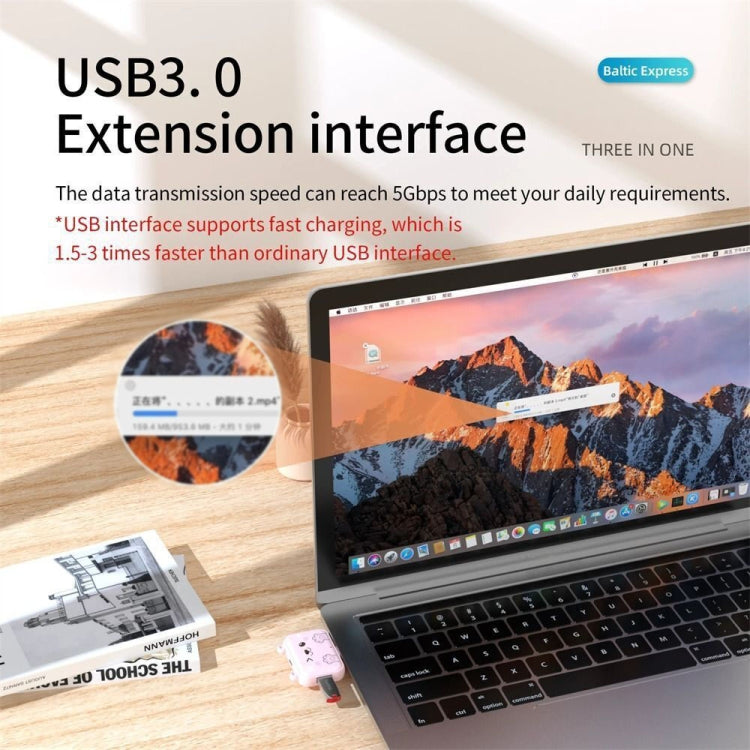 3 In 1 Type-C Docking Station USB Hub For iPad / Phone Docking Station, 3H HDMI+PD+USB3.0  White, 3C USB3.0+USB2.0 x 2 White, 3A USB3.0+USB2.0 x 2 White, 3H HDMI+PD+USB3.0 Pink, 3C USB3.0+USB2.0 x 2 Pink, 3A USB3.0+USB2.0 x 2 Pink