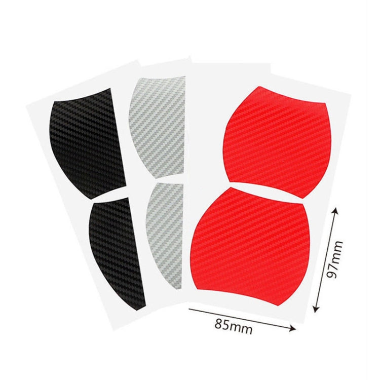 3 Sets Car Door Wrist Handle Protective Stickers Carbon Fiber Handle Protector