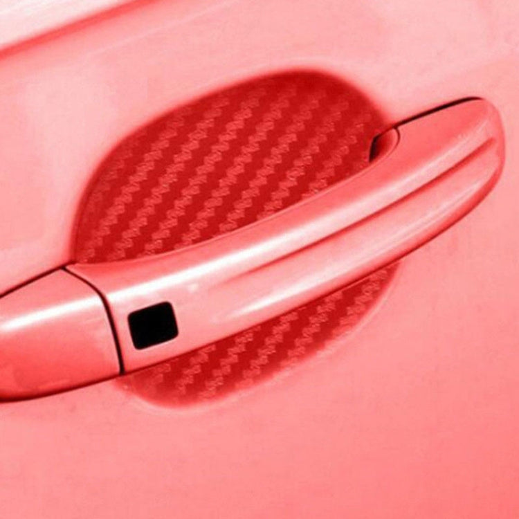 3 Sets Car Door Wrist Handle Protective Stickers Carbon Fiber Handle Protector