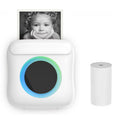 C22 Colorful Ambient Light Portable Mini Inkless Thermal Bluetooth Printer Error Question Label Printer, White, Blue