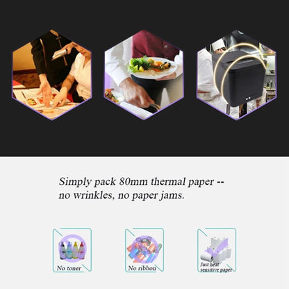 80mm USB+Network Port Thermal Receipt Printer Store Cashier Printer, US Plug, EU Plug, UK Plug
