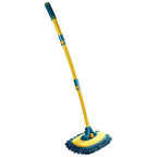 Curved Rod Car Wash Mop Retractable Cleaning Tool No Harm Car Special Soft Brush, Lake Green
