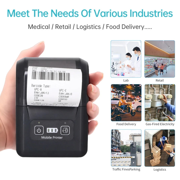 58mm Portable USB Charging Home Phone Bluetooth Thermal Printer, US Plug, EU Plug, UK Plug