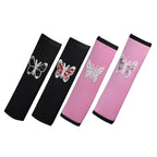 Car Seat Belt Cover Diamond Butterfly Shoulder Strap Cushion Cover, 6.5x23cm
