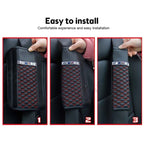 Car Leather Seat Belt Cover Shoulder Pads with Bling Diamonds, 6.5x23cm