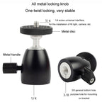 Q39 360 Degree Rotating Ball Tripod Projector Shooting Heads Accessories Cell Phone DSLR Camera Heads, 360 Degree Rotating Ball Tripod Heads