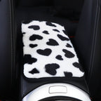 Plush Heart Pattern Car Center Console Cover Mat, 32x19cm