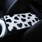 Plush Heart Pattern Car Center Console Cover Mat, 32x19cm