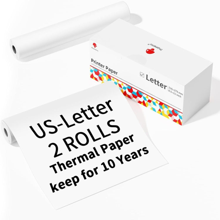 Writing Quick-Drying Thermal Paper 10-Year Long-Lasting For M832 / M833 / M834 / M835 Printer, Phomemo 3rolls /Box 53mm, Phomemo 3rolls /Box 80mm, Phomemo 3rolls /Box 110mm, Phomemo 2rolls /Box A4, Phomemo 4rolls /Box A4, Phomemo 2rolls /Box Letter    ...